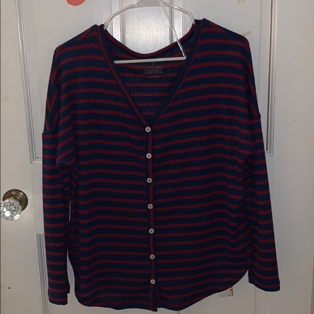 striped button down